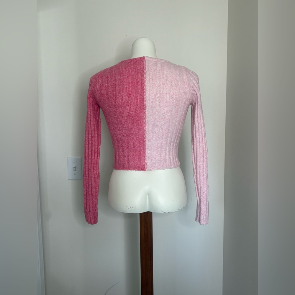 Happily Grey Colorblock Ribbed Cardigan XS - Picture 4 of 6